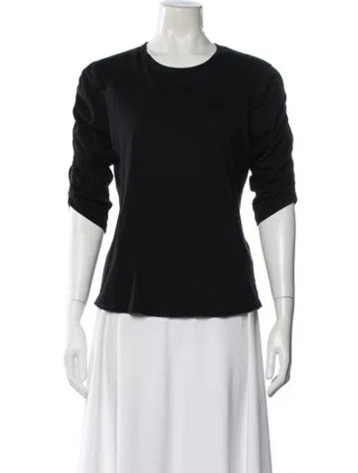Pre-owned Veronica Beard Crew Neck Three-quarter Sleeve Top In Black
