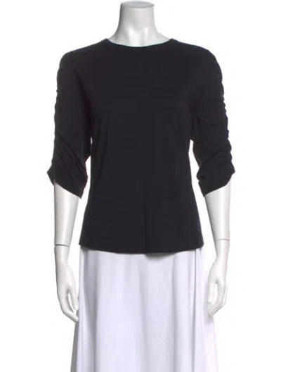 Pre-owned Veronica Beard Crew Neck Three-quarter Sleeve Top In Black
