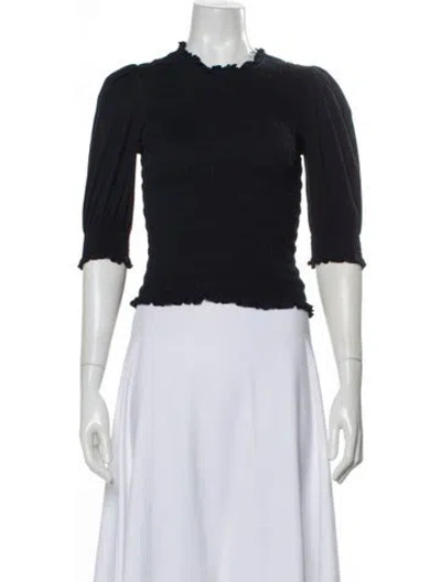 Pre-owned Veronica Beard Crew Neck Three-quarter Sleeve Top In Blue