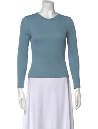 Pre-owned Veronica Beard Crew Neck Three-quarter Sleeve Top In Blue
