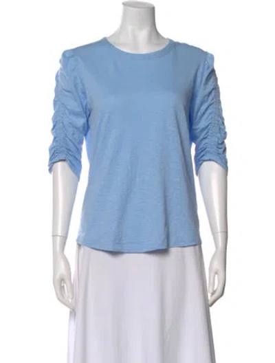 Pre-owned Veronica Beard Crew Neck Three-quarter Sleeve Top In Blue