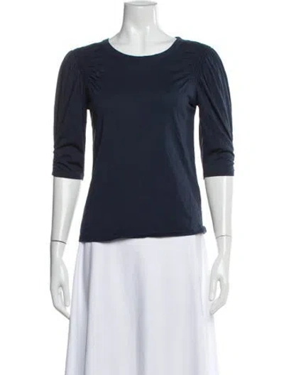 Pre-owned Veronica Beard Crew Neck Three-quarter Sleeve Top In Blue