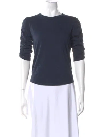 Pre-owned Veronica Beard Crew Neck Three-quarter Sleeve Top In Blue