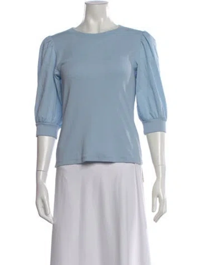 Pre-owned Veronica Beard Crew Neck Three-quarter Sleeve Top In Blue