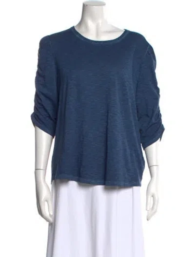 Pre-owned Veronica Beard Crew Neck Three-quarter Sleeve Top In Blue
