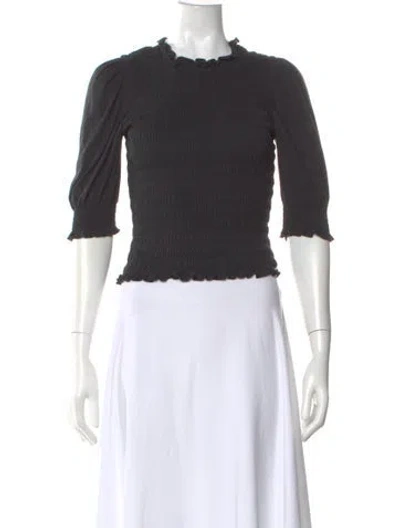 Pre-owned Veronica Beard Crew Neck Three-quarter Sleeve Top In Gray