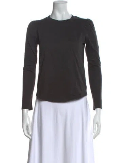 Pre-owned Veronica Beard Crew Neck Three-quarter Sleeve Top In Gray