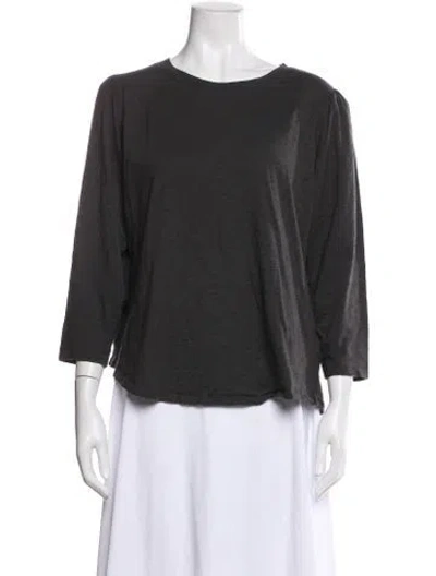 Pre-owned Veronica Beard Crew Neck Three-quarter Sleeve Top In Gray