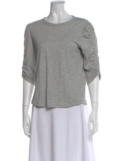 Pre-owned Veronica Beard Crew Neck Three-quarter Sleeve Top In Gray