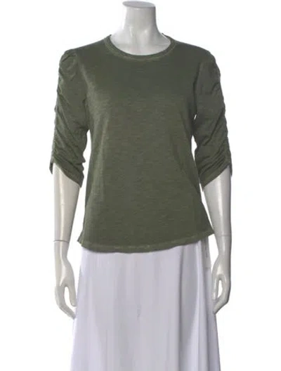 Pre-owned Veronica Beard Crew Neck Three-quarter Sleeve Top In Green