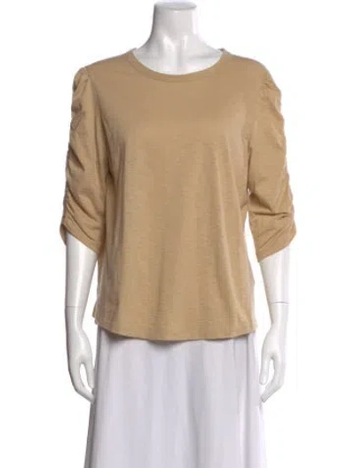 Pre-owned Veronica Beard Crew Neck Three-quarter Sleeve Top In Neutral