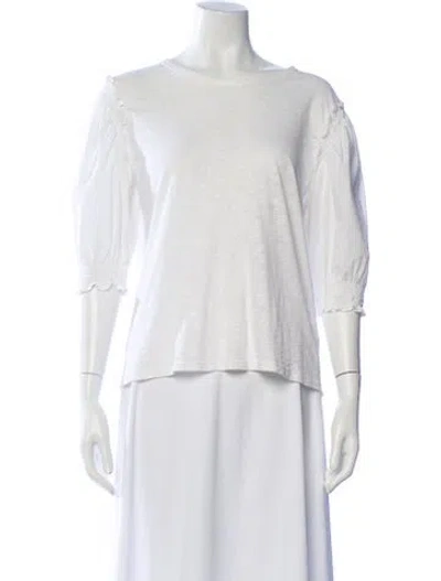 Pre-owned Veronica Beard Crew Neck Three-quarter Sleeve Top In Neutral