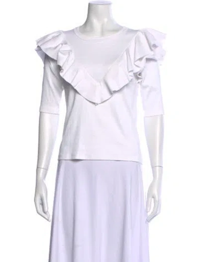 Pre-owned Veronica Beard Crew Neck Three-quarter Sleeve Top In Neutral