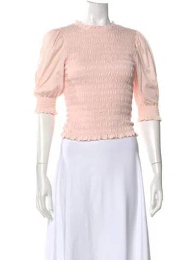 Pre-owned Veronica Beard Crew Neck Three-quarter Sleeve Top In Pink