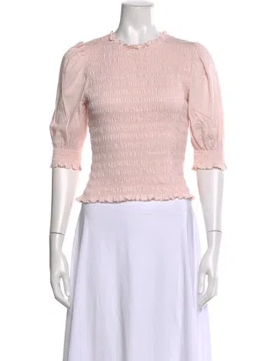 Pre-owned Veronica Beard Crew Neck Three-quarter Sleeve Top In Pink