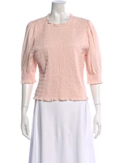 Pre-owned Veronica Beard Crew Neck Three-quarter Sleeve Top In Pink