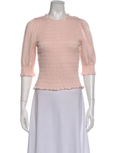 Pre-owned Veronica Beard Crew Neck Three-quarter Sleeve Top In Pink