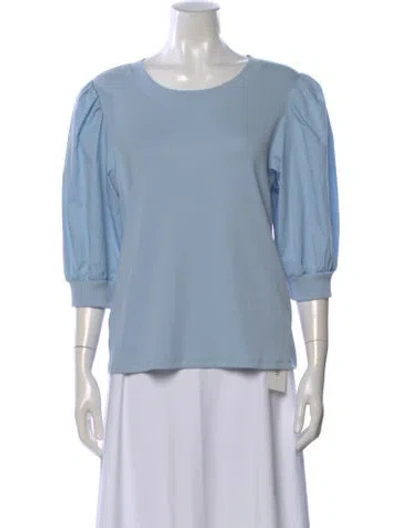 Pre-owned Veronica Beard Crew Neck Three-quarter Sleeve Top W/ Tags In Blue
