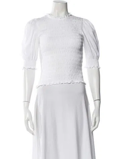 Pre-owned Veronica Beard Crew Neck Three-quarter Sleeve Top W/ Tags In White
