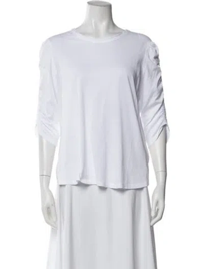 Pre-owned Veronica Beard Crew Neck Three-quarter Sleeve Top In White