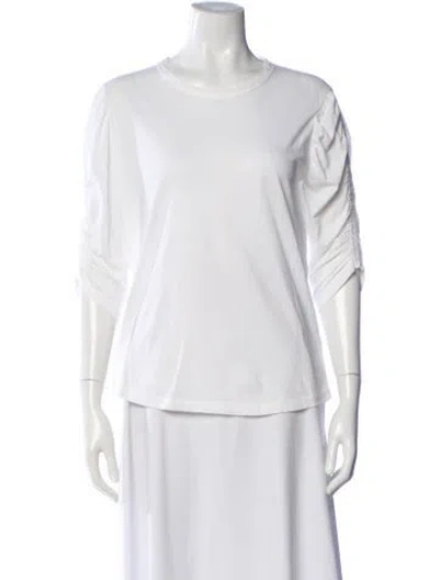 Pre-owned Veronica Beard Crew Neck Three-quarter Sleeve Top In White