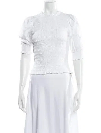 Pre-owned Veronica Beard Crew Neck Three-quarter Sleeve Top In White