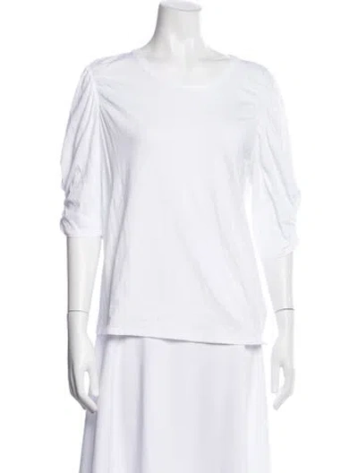 Pre-owned Veronica Beard Crew Neck Three-quarter Sleeve Top In White