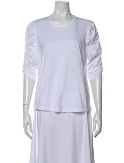 Pre-owned Veronica Beard Crew Neck Three-quarter Sleeve Top In White