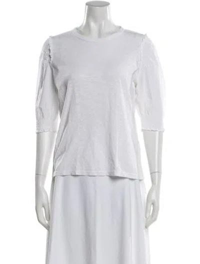 Pre-owned Veronica Beard Crew Neck Three-quarter Sleeve Top In White