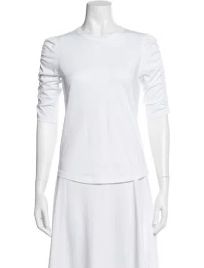 Pre-owned Veronica Beard Crew Neck Three-quarter Sleeve Top In White