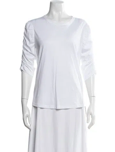 Pre-owned Veronica Beard Crew Neck Three-quarter Sleeve Top In White