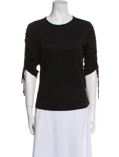 Pre-owned Veronica Beard Crew Neck Three-quarter Sleeve T-shirt In Black