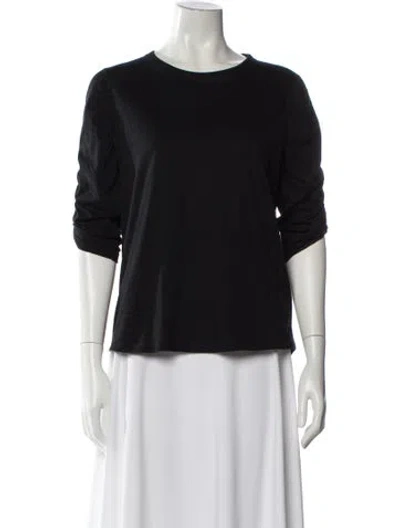 Pre-owned Veronica Beard Crew Neck Three-quarter Sleeve T-shirt In Black