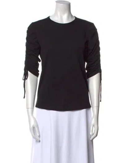 Pre-owned Veronica Beard Crew Neck Three-quarter Sleeve T-shirt In Black