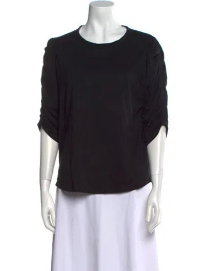 Pre-owned Veronica Beard Crew Neck Three-quarter Sleeve T-shirt In Black