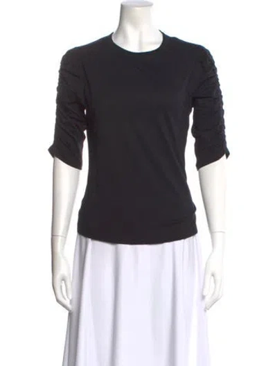 Pre-owned Veronica Beard Crew Neck Three-quarter Sleeve T-shirt In Black