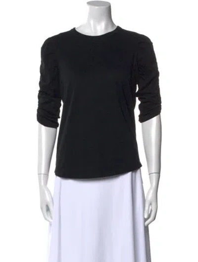 Pre-owned Veronica Beard Crew Neck Three-quarter Sleeve T-shirt In Black