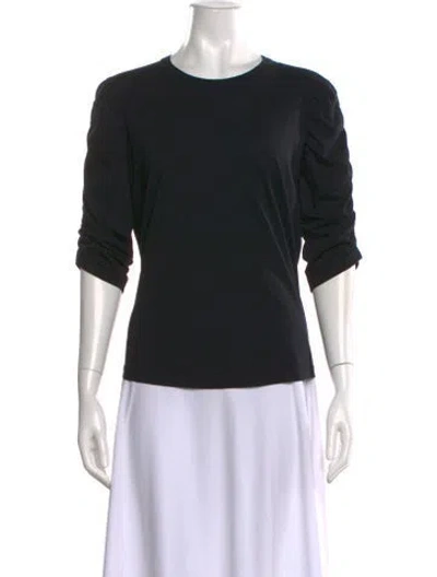 Pre-owned Veronica Beard Crew Neck Three-quarter Sleeve T-shirt In Black