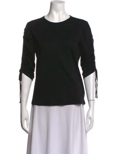 Pre-owned Veronica Beard Crew Neck Three-quarter Sleeve T-shirt In Black