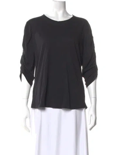 Pre-owned Veronica Beard Crew Neck Three-quarter Sleeve T-shirt In Gray
