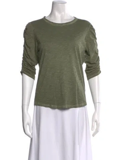 Pre-owned Veronica Beard Crew Neck Three-quarter Sleeve T-shirt In Green