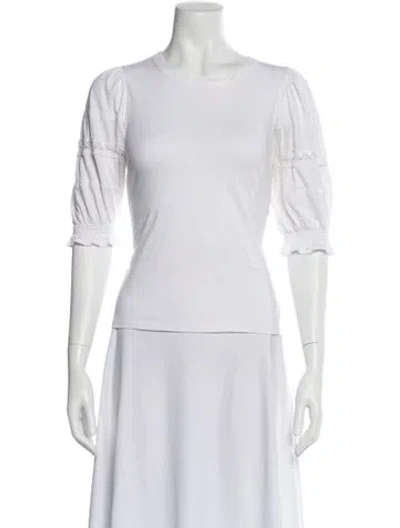 Pre-owned Veronica Beard Crew Neck Three-quarter Sleeve T-shirt In Neutral
