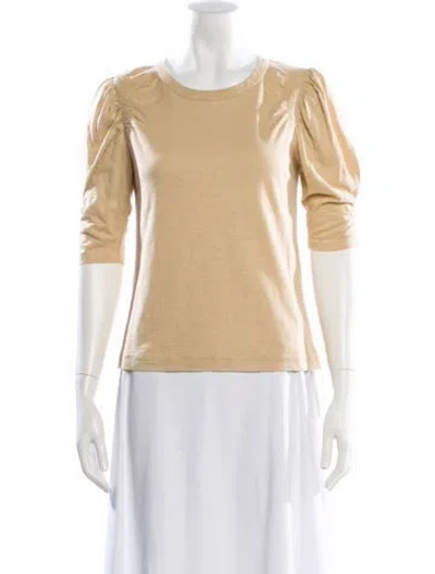 Pre-owned Veronica Beard Crew Neck Three-quarter Sleeve T-shirt In Neutral