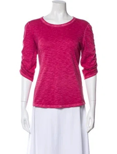 Pre-owned Veronica Beard Crew Neck Three-quarter Sleeve T-shirt In Pink