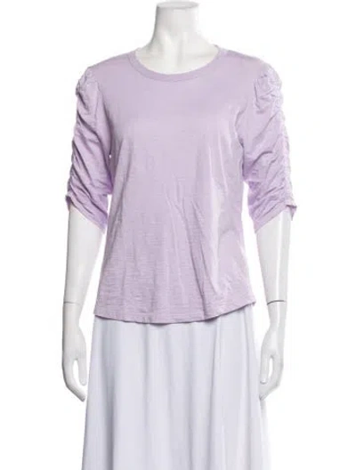 Pre-owned Veronica Beard Crew Neck Three-quarter Sleeve T-shirt In Purple