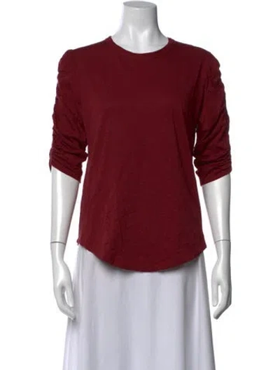 Pre-owned Veronica Beard Crew Neck Three-quarter Sleeve T-shirt In Red