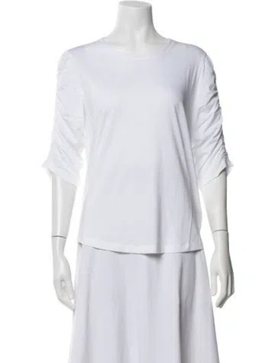 Pre-owned Veronica Beard Crew Neck Three-quarter Sleeve T-shirt W/ Tags In White