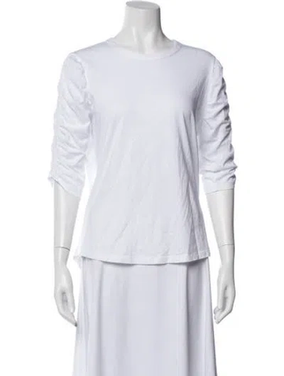 Pre-owned Veronica Beard Crew Neck Three-quarter Sleeve T-shirt In White