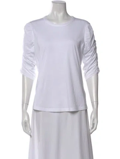 Pre-owned Veronica Beard Crew Neck Three-quarter Sleeve T-shirt In White