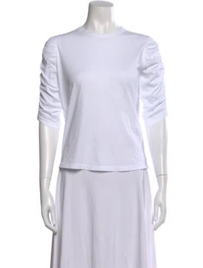 Pre-owned Veronica Beard Crew Neck Three-quarter Sleeve T-shirt In White